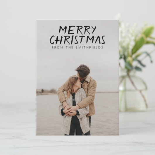 Rustieke Reis Kerstmeer Feestdagenkaart (Staand voorkant)