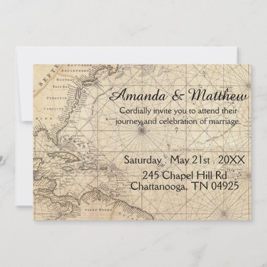 Rustieke Reizen Geïnspireerd Kaart Huwelijksuitnod (Achterkant)