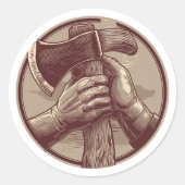 rustieke relikwie ronde sticker (Voorkant)