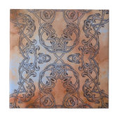 Rustieke Renaissance Earth-toned Swirls en Curves Tegeltje (Voorkant)