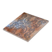 Rustieke Renaissance Earth-toned Swirls en Curves Tegeltje (Zijkant)