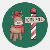 Rustieke rendier Sticker - Noordpool  stijl (Voorkant)