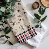 Rustieke rendieren boerderij familienaam Monogram Theedoek