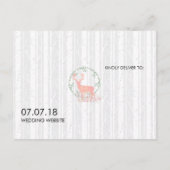 Rustieke rendieren en berken bomen bruiloft STD Aankondigingskaart (Achterkant)