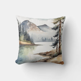 Rustieke Retreat Mountain Waterverf Thema Kussen