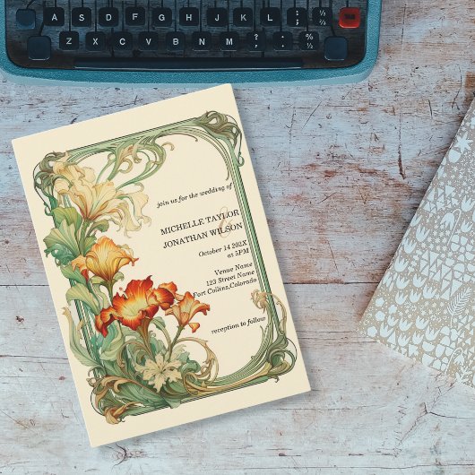  rustieke Retro Art Nouveau Botanische Bloemen Kaart