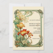  rustieke Retro Art Nouveau Botanische Bloemen Kaart (Voorkant)