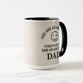 Rustieke Retro Beige Marmeren Patroon Brandweerman Mok (Voorkant rechts)