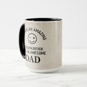 Rustieke Retro Beige Marmeren Patroon Brandweerman Mok (Voorkant links)