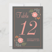 Rustieke Retro Bloemen Tafelnummer (Achterkant)