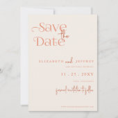 Rustieke Retro Boho Terracotta foto Save the Date Aankondiging (Voorkant)
