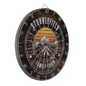 Rustieke Retro Familienaam Hout Look Custom Dartbord (Voorkant Links)