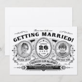 Rustieke Retro Kinder Foto Huwelijksuitnodigingen  Kaart (Voorkant / Achterkant)