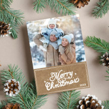 Rustieke Retro Merry Christmas Typografie Foto