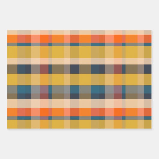 Rustieke Retro Moderne geruite & Stripe Patronen Inpakpapier Vel (Voorkant 3)