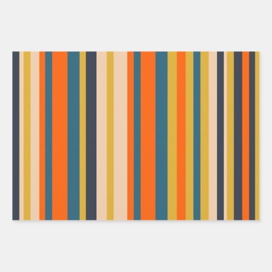 Rustieke Retro Moderne geruite & Stripe Patronen Inpakpapier Vel (Voorkant 2)
