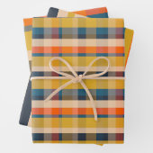 Rustieke Retro Moderne geruite & Stripe Patronen Inpakpapier Vel (In situ)