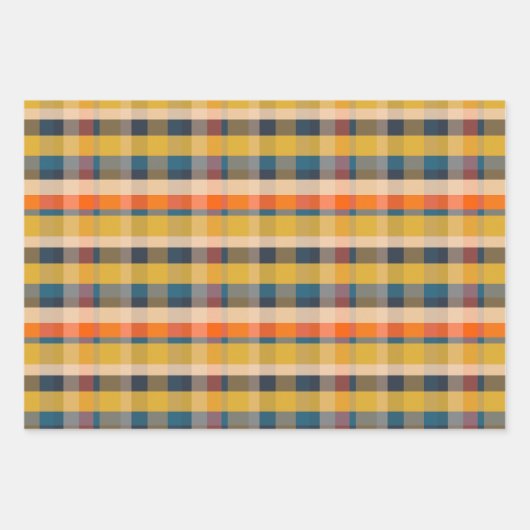 Rustieke Retro Moderne geruite & Stripe Patronen Inpakpapier Vel (Voorkant)