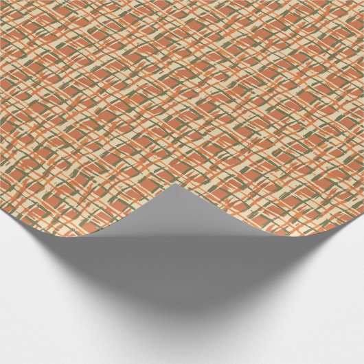 Rustieke Retro Plaid Tartan Patroon Gift Cadeaupapier (Hoek)