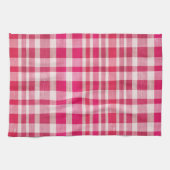 Rustieke Retro Roze Textuur Plaid Theedoek (Horizontaal)