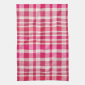 Rustieke Retro Roze Textuur Plaid Theedoek (Verticaal)