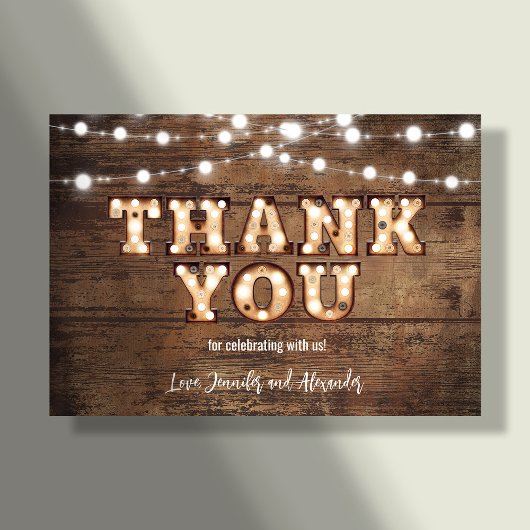 Rustieke Retro Verlovingsfeest Bedankkaart