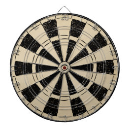 Rustieke Retro Vintage Zwart en Bruin Dartbord