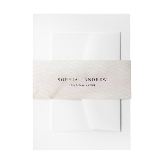 Rustieke Retro Waterverf Bruiloft Uitnodigingen Wikkel (Voorkant Voorbeeld)