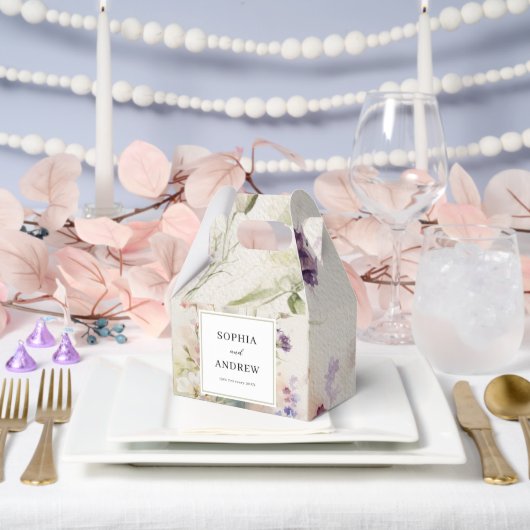 Rustieke Retro Waterverf Wildbloemen Bruiloft Bedankdoosjes (Huwelijk)