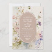 Rustieke Retro Waterverf Wildbloemen Bruiloft Kaart (Voorkant)