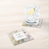Rustieke Retro Waterverf Wildbloemen Bruiloft Kartonnen Onderzetters (Insitu)