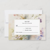 Rustieke Retro Waterverf Wildbloemen Bruiloft RSVP Kaartje (Voorkant)