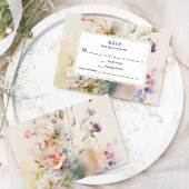 Rustieke Retro Waterverf Wildbloemen Bruiloft RSVP Kaartje