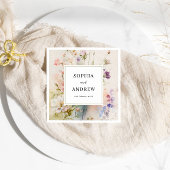 Rustieke Retro Waterverf Wildbloemen Bruiloft Servet