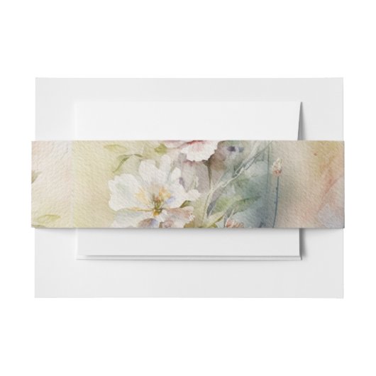 Rustieke Retro Waterverf Wildbloemen Bruiloft Uitnodigingen Wikkel (Voorkant Voorbeeld)