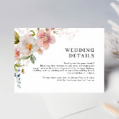 Rustieke Retro Waterverf Wildflower bruiloft detai Informatiekaartje