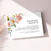 Rustieke Retro Waterverf Wildflower bruiloft detai Informatiekaartje