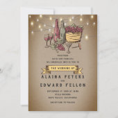 Rustieke Retro wijngaard Wijnmakerij bruiloft Kaart (Voorkant)