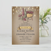 Rustieke Retro wijngaard Wijnmakerij bruiloft Kaart (Staand voorkant)