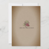 Rustieke Retro wijngaard Wijnmakerij bruiloft Kaart (Achterkant)