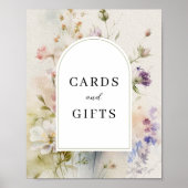 Rustieke Retro Wildbloemen Kaarten & Cadeaubordje Poster (Voorkant)