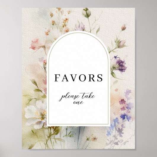 Rustieke Retro Wildflower Favorieten teken Poster (Voorkant)