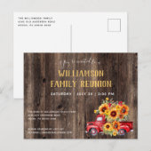 Rustieke Reünie Rustiek Hout Familie Reünie Uitnodiging Briefkaart (Voorkant / Achterkant)