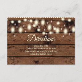 Rustieke richtingen invoegen, bruiloft richting in informatiekaartje