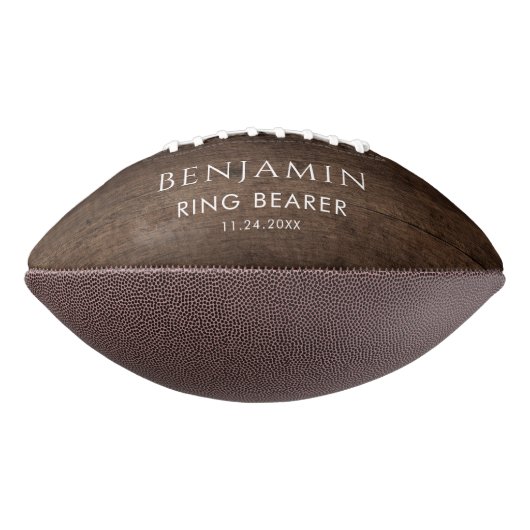 Rustieke Ring Bearer Groomsman Keepsake gepersonal American Football (Gedraaid 270)