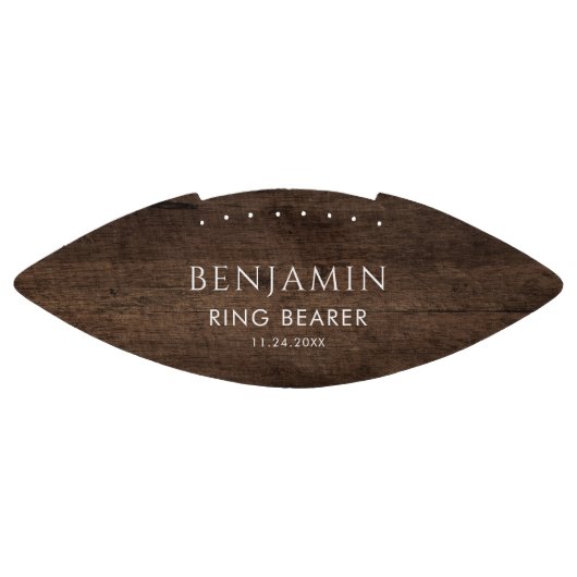 Rustieke Ring Bearer Groomsman Keepsake gepersonal American Football (Paneel)