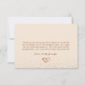 Rustieke Ring en Bloemige Handgetekende Bruidsdouc Bedankkaart (Achterkant)
