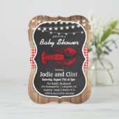 Rustieke rivierkreeft kook baby shower uitnodiging (Staand voorkant)