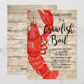 Rustieke rivierkreeft kookuitnodiging kaart (Voorkant / Achterkant)