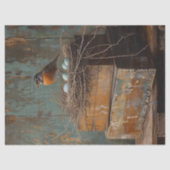 Rustieke Robin en Nest Decoupage Tissuepapier (Voorkant)